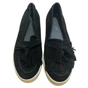 J/Slides Loafers Black Suede Platform Sneakers 10 Tassels Shoes Preppy Academia